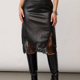GittCC Lace Midi Skirt - Black