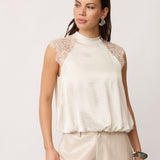 IdunCC Lace Ballon Top - Off white