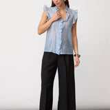 SisuCC Frill Top - Pale Blue