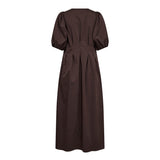 PoppyCC Pleat Dress - Dark Brown