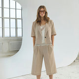 NadineCC Pleat Bermuda - Bisquit