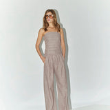 JihoCC Stripe Pant - Brown
