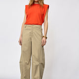 CottonCC Crisp Barrel Pant - Mushroom