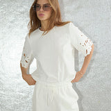 LitaCC Linen Emb Shorts - White