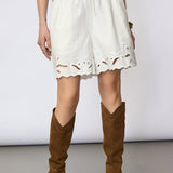 LitaCC Linen Emb Shorts - White