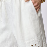 LitaCC Linen Emb Shorts - White