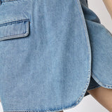 AsjaCC Wrap Denim Skort - Denim blue