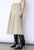 AnyaCC Midi Pleat Skirt - Sand