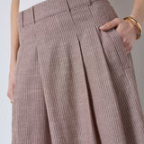 JihoCC Anya Pleat Skirt - Brown