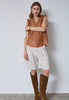 ReggieCC Frill Top - Suntan