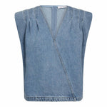 AsjaCC Wrap Denim Top - Denim blue - Co'couture
