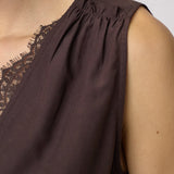 SunnyCC Lace Top - Dark Brown