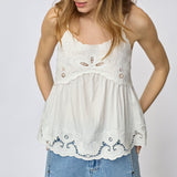 AstorCC Emb Singlet - White