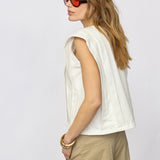ZelliCC Padded Pleat Top - White