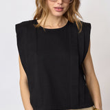 ZelliCC Padded Pleat Top - Black - Co'couture
