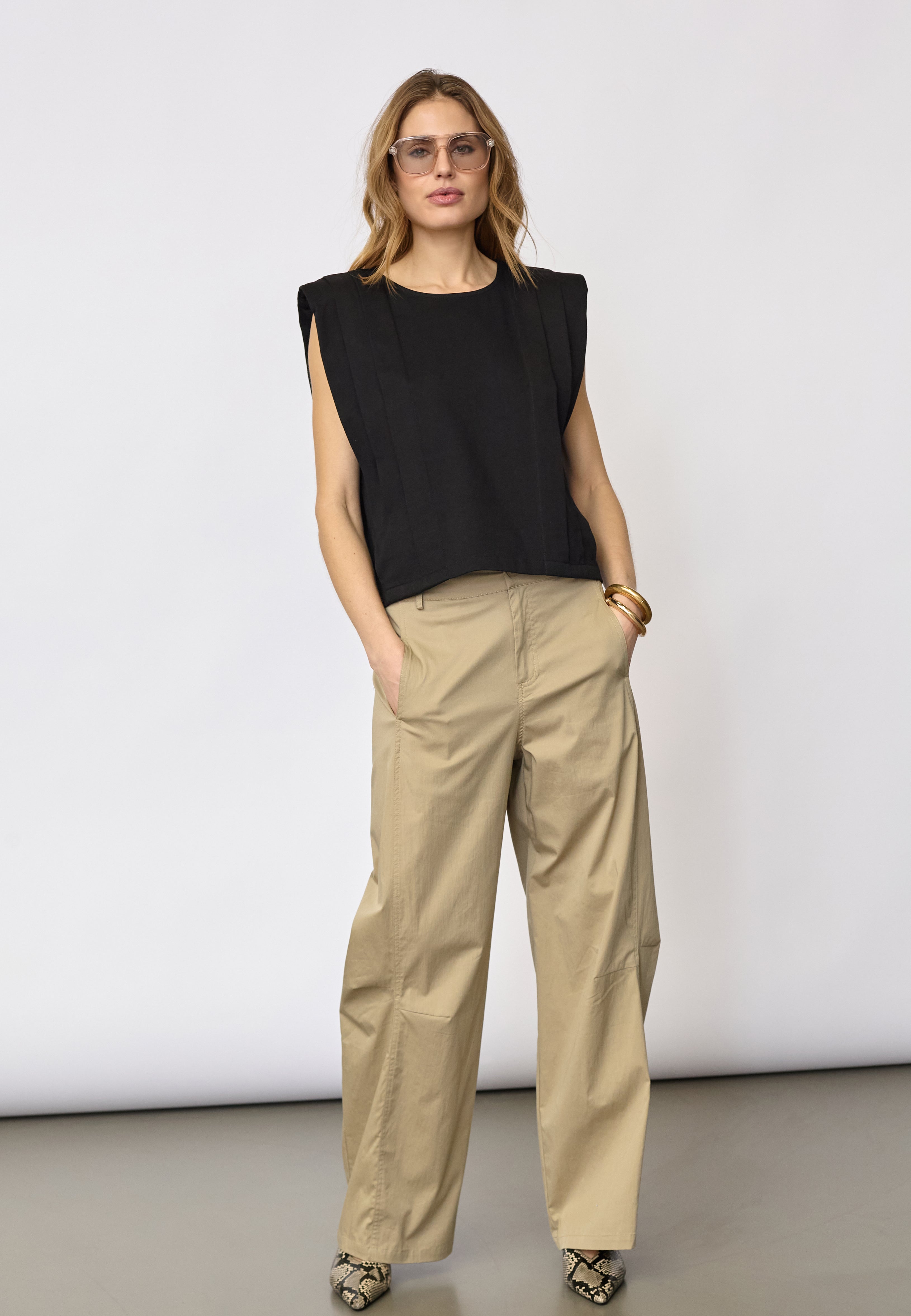ZelliCC Padded Pleat Top - Black - Co'couture