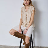 TassyCC Frill Top - Bisquit