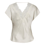 IdunCC Lace SS Blouse - Off white