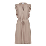 HeraCC Frill SS Crop V-Dress - Walnut