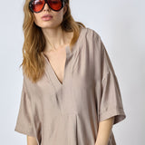 HeraCC Tunic V-Dress - Walnut