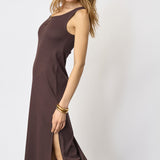 GrannyCC Rib Emb Tank Dress - Dark Brown