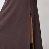 GrannyCC Rib Emb Tank Dress - Dark Brown