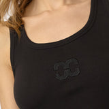 GrannyCC Rib Emb Tank Dress - Black