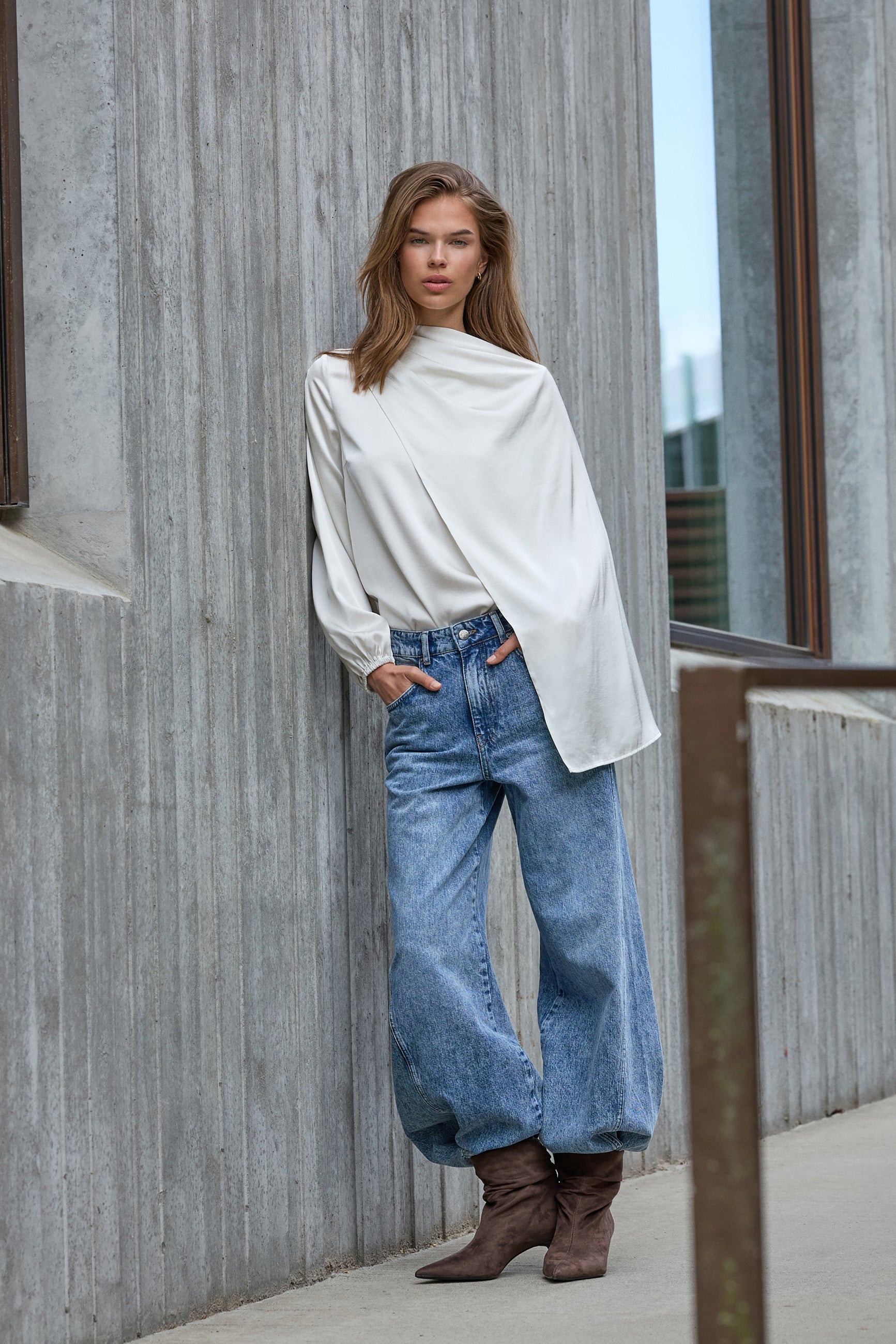 IdunCC Cape LS Blouse - Off-White - Co'couture