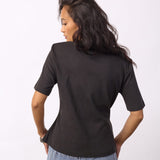 OrianeCC Pleat Tie Tee - Black