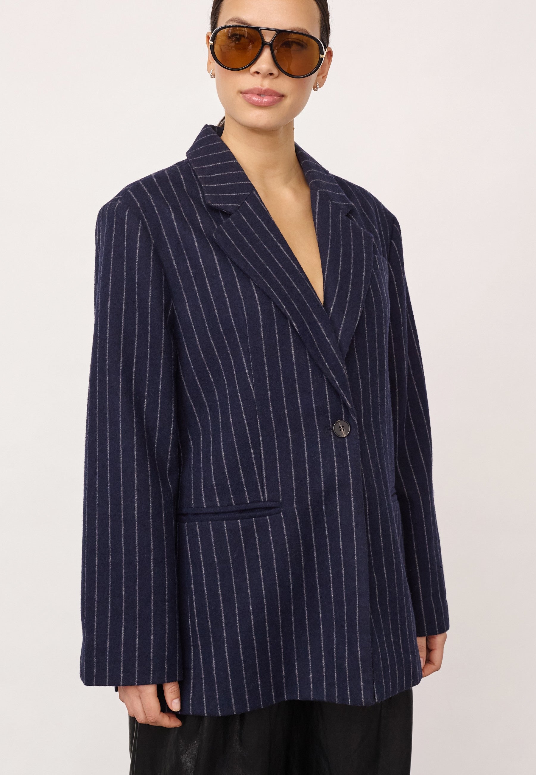 NaidaCC Pin Power Blazer - Navy - Co'couture