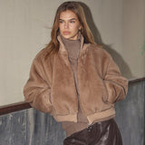 FeraCC Faux Bomber Jacket - Creme
