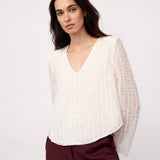 BaltaCC Padded V-Blouse - Off-White