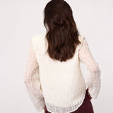 BaltaCC Padded V-Blouse - Off-White