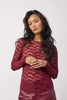 PenolaCC O-Neck Blouse - Wine Red