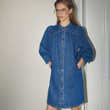 DeniceCC LS Denim Dress - Used Denim