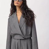 JackyCC Crop Blazer - Mid Grey