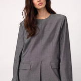 JackyCC Blazer Blouse - Mid Grey