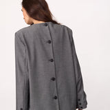 JackyCC Blazer Blouse - Mid Grey