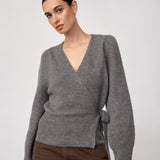 RogerCC Wrap Cardigan - Grey Melange