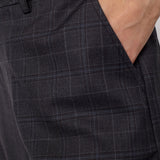 EloraCC Check Barrel Pant - Dark Grey