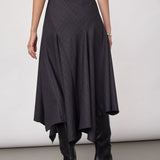 EloraCC Check Asym Skirt - Dark Grey