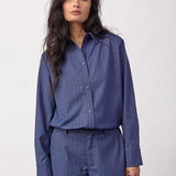 DaxterCC Check Pleat Shirt - New Blue
