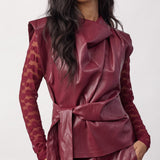 35958 GittCC Pleat Top - Berry Red