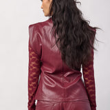 35958 GittCC Pleat Top - Berry Red