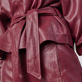 GittCC Funnel Neck Blouse - Berry Red