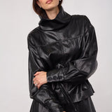 GittCC Funnel Neck Blouse - Black