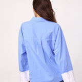 ElonaCC Check Cuff Shirt - Pale Blue