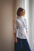 SomoCC Stripe Funnel Neck Shirt - White
