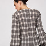 ChandlerCC Check Tie Blouse - Bone