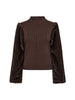 ElisabethCC Fur Mix Rib Knit - Dark Brown